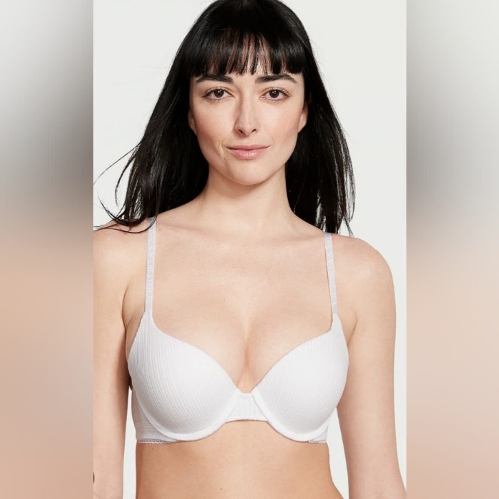 NWT Victoria's Secret Pointelle White T-shirt Bra Size 34B